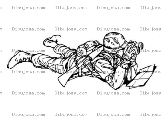 Dibujo para colorear Colorear Soldado Con Largavistas