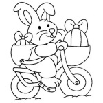 Dibujo para colorear Conejo Pascuero En Bicicleta Para Pintar Y Colorear