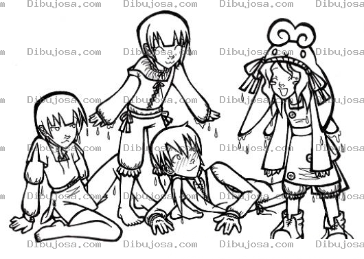 Dibujo para colorear Ninos Japoneses Para Pintar Y Colorear