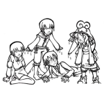 Dibujo para colorear Ninos Japoneses Para Pintar Y Colorear