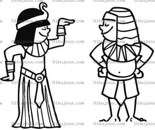 Dibujo para colorear Vestimenta Egipcia Para Colorear