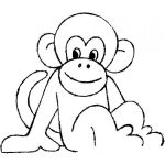 Dibujo para colorear Miquito Sentado Para Colorear