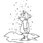 Dibujo para colorear Nino Comiendo Nieve Para Colorear