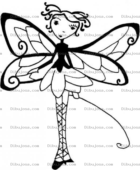 Dibujo para colorear Muneca Mariposita Para Pintar Y Colorear