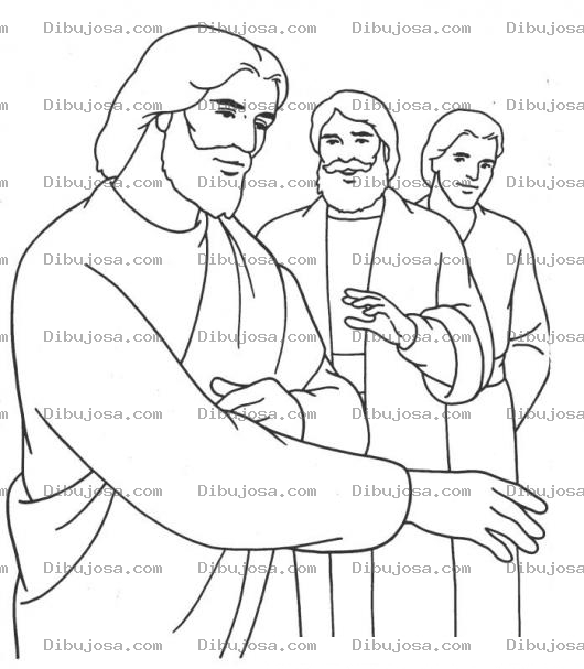 Dibujo para colorear Colorear a Jesus escuchando