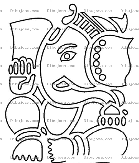 Dibujo para colorear Dibujo De Elefante Ganesha Para Pintar Y Colorear Elefantito Hare Krishna