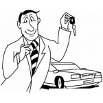 Dibujo para colorear Dibujo De Hombre Con Carro Nuevo Para Pintar Y Colorear