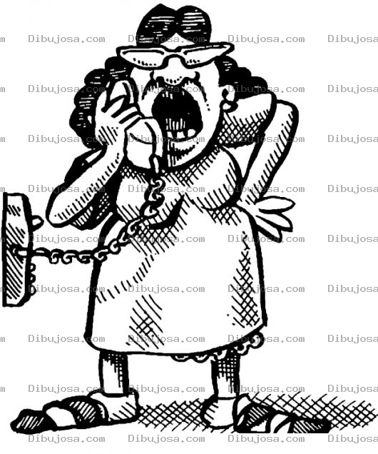 Dibujo para colorear Dibujo De Chisme Telefonico Para Colorear Vieja Chismosa