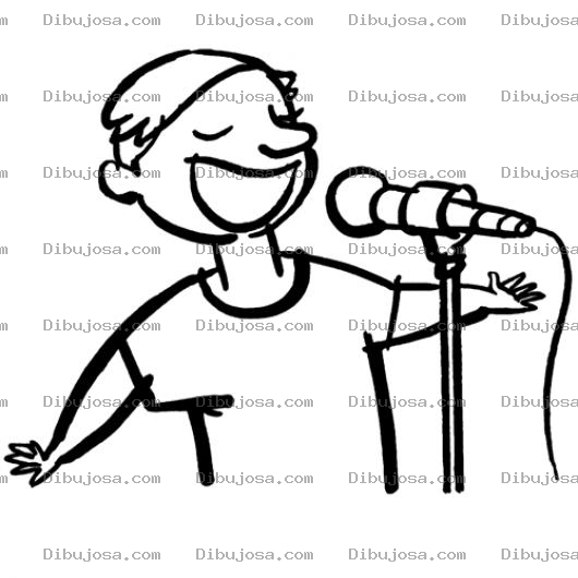 Dibujo para colorear Dibujo De Nino Cantando Con Microfono Para Colorear
