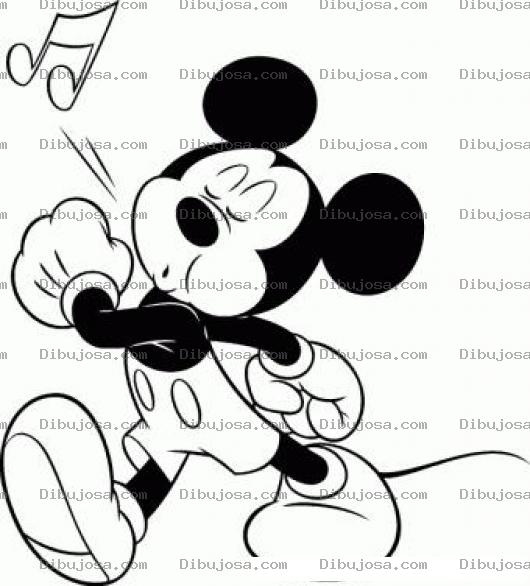 Dibujo para colorear Dibujo De Mickeymouse Silvando Para Pintar Y Colorear