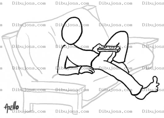 Dibujo para colorear Dibujo De Hombre Veidno Television Con Control Remoto En Su Mano Para Colorear
