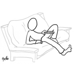 Dibujo para colorear Dibujo De Hombre Veidno Television Con Control Remoto En Su Mano Para Colorear