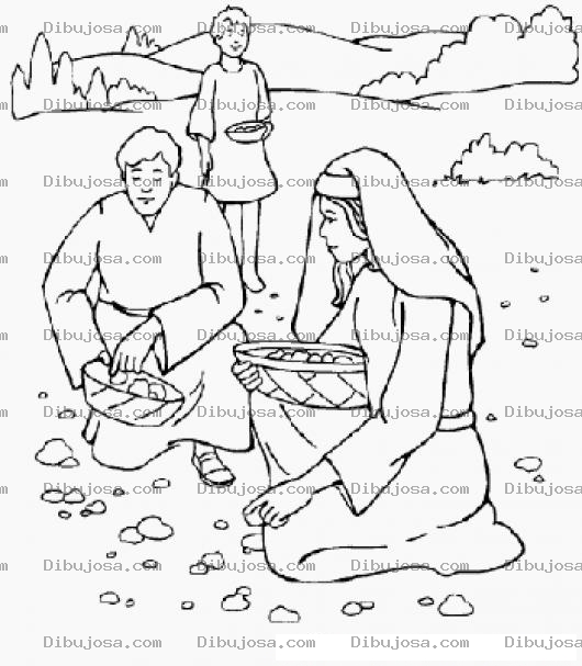 Dibujo para colorear Dibujo De Mana En El Desierto Para Colorear