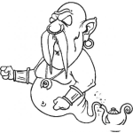 Dibujo para colorear Genio De Lampara Para Pintar Y Colorear
