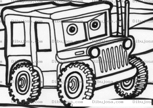 Dibujo para colorear Dibujo De Jeep Militar Para Colorear