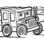 Dibujo para colorear Dibujo De Jeep Militar Para Colorear