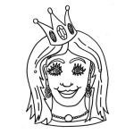 Dibujo para colorear Cara De Princesa Para Pintar Y Colorear Con Cororna De 3 Picos