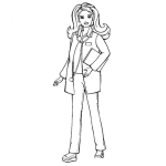 Dibujo para colorear Dibujo De Princesa Doctora Para Pintar Y Colorear A Barbie Con Estetoscopio Y Traje De Medico