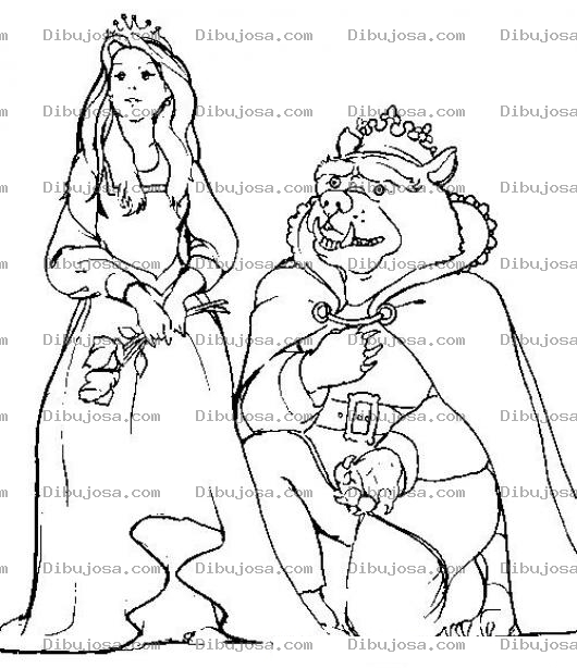 Dibujo para colorear La Bella Y La Bestia Para Colorear Y Pintar
