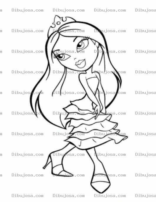 Dibujo para colorear Princesa Bratz Para Pintar Y Colorear
