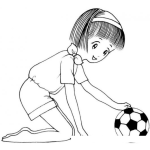 Dibujo para colorear Dibujo De Nina Con Pelota De Futbol Para Pintar Y Colorear