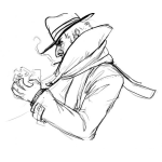 Dibujo para colorear Dibujo De Detective Enojado Para Pintar Y Colorear