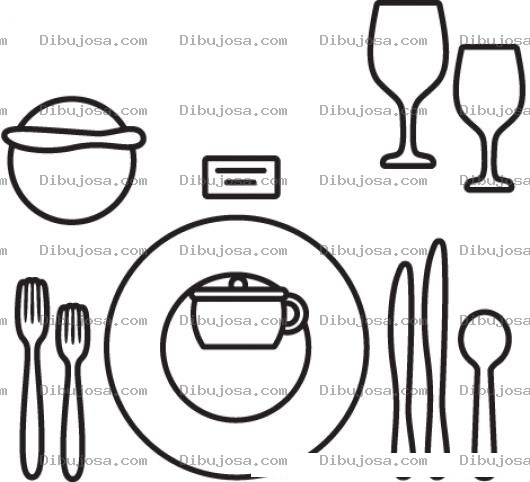 Dibujo para colorear Cubiertos De Mesa Para Colorear