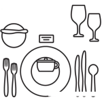 Dibujo para colorear Cubiertos De Mesa Para Colorear