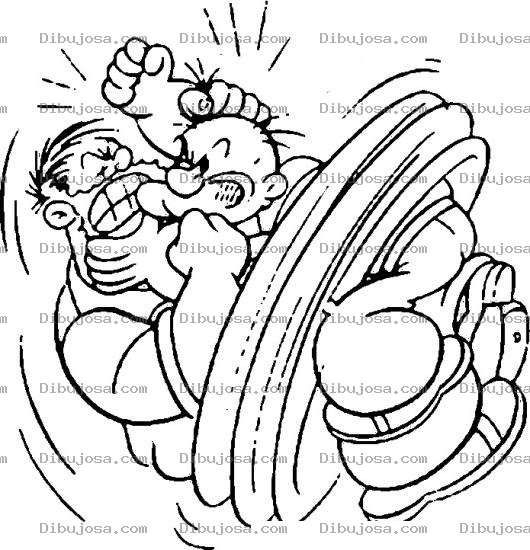 Dibujo para colorear Dibujo De Popeye Y Brutus Peleando Para Pintar Y Colorear