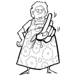 Dibujo para colorear Abuelita Diciendo No Para Colorear Viejita Haciendo Con El Dedo La Senal De Nel Pastel