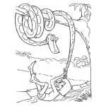 Dibujo para colorear Dibujo De Nino Con Serpiente Para Pintar Y Colorear