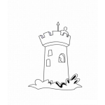 Dibujo para colorear Colorear la torre del castillo