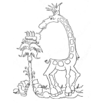 Dibujo para colorear Dibujo De La Reina Jirafa Soplando Las Velas Su Pastel De Cumplenaos Para Pintar Y Colorear