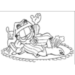 Dibujo para colorear Dibujo De Garfield Con Pijama Para Pintar Y Colorear