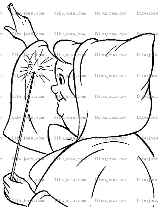 Dibujo para colorear Dibujo Del Hada De Cenicienta Para Pintar Y Colorear
