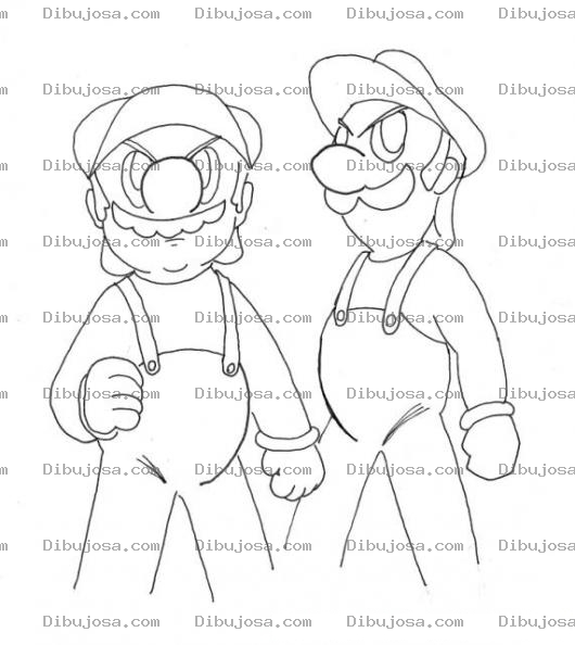 Dibujo para colorear Dibujo De Mario Y Luigi Enojados Y Maleados Para Pintar Y Colorear