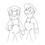 Dibujo para colorear Dibujo De Mario Y Luigi Enojados Y Maleados Para Pintar Y Colorear