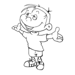 Dibujo para colorear Dibujo De Nino Declamando Para Pintar Y Colorear