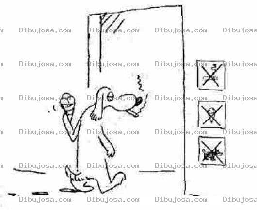 Dibujo para colorear Dibujo De Todo Prohibido Perro Con Helado Y Cigarro Para Pintar Y Colorear