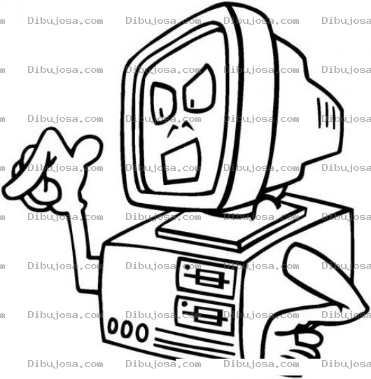 Dibujo para colorear Dibujo De Computadora Dando Ordenes Para Pintar Y Colorear