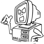 Dibujo para colorear Dibujo De Computadora Dando Ordenes Para Pintar Y Colorear