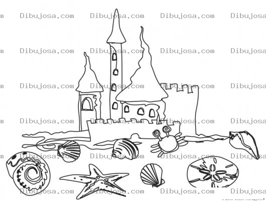 Dibujo para colorear Colorear un castillo del mar