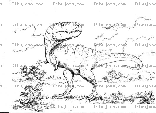 Dibujo para colorear Colorear Dinosuario Rex
