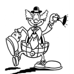 Dibujo para colorear Payaso Con Bocina O Corneta Para Pintar Y Colorear