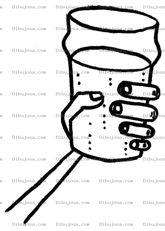 Dibujo para colorear Dibujo De Mano Con Vaso Diciendo Salud Para Pintar Y Colorear