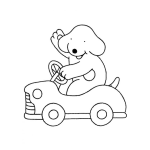 Dibujo para colorear Dibujo De Perro Manejando Carro Para Pintar Y Colorear