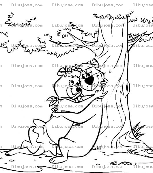 Dibujo para colorear Dibujo Del Oso Yogui Y Su Novia Para Pintar Y Colorear