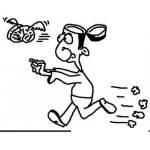 Dibujo para colorear Dibujo De Hombre Corriendo Atras De Su Cerebro Para Pintar Y Colorear