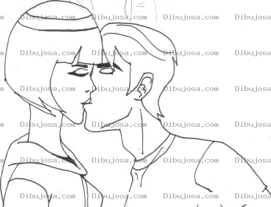 Dibujo para colorear Beso En La Boca Para Colorear