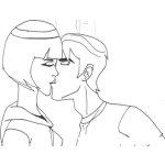 Dibujo para colorear Beso En La Boca Para Colorear